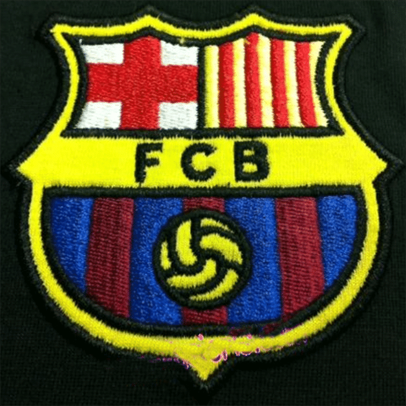 Wappen des FC Barcelona als Stickerei